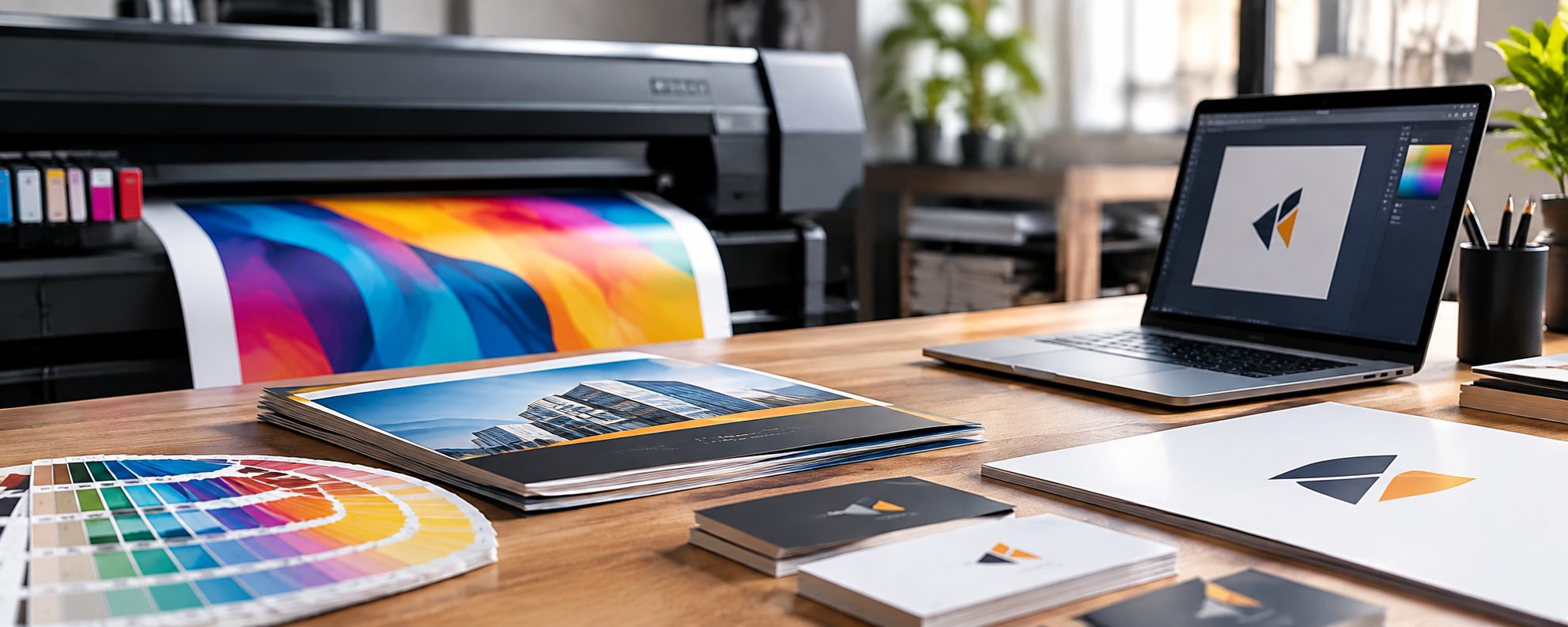 Professional design and print workspace